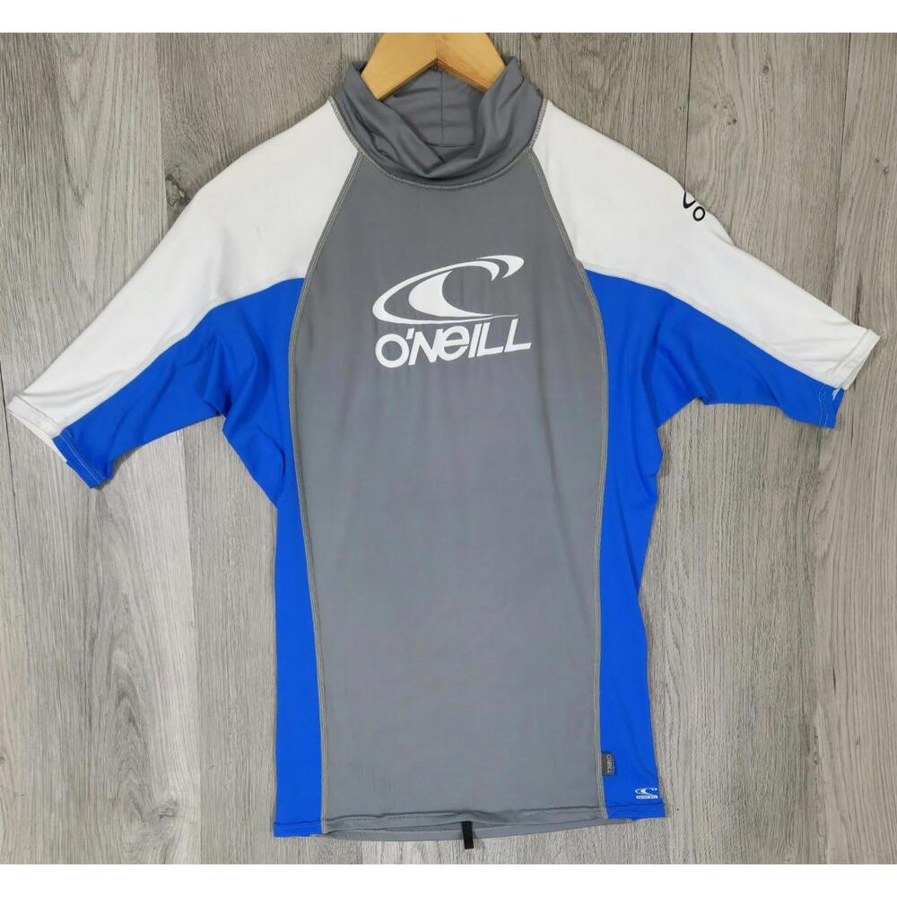 quiksilver youth boys size XL White/blue short sleeve compression shirt #7